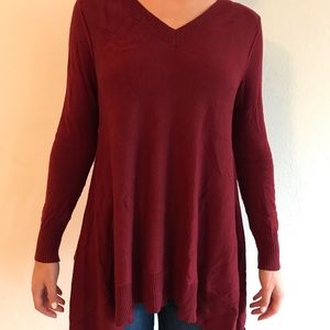 Maroon V-Neck Sweater